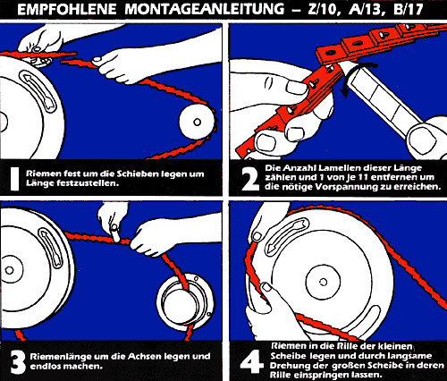 Montage eines Gliederkeilriemens